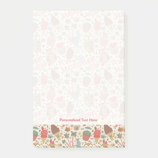 Summer Pattern met Ice Cream Post-it® Notes (Voorkant)