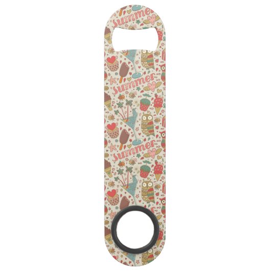 Summer Pattern met Ice Cream Speed Flessenopener (Achterkant)