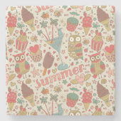Summer Pattern met Ice Cream Stenen Onderzetter (Voorkant)