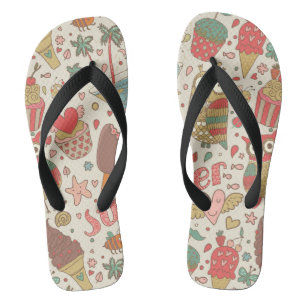 Summer Pattern met Ice Cream Teenslippers