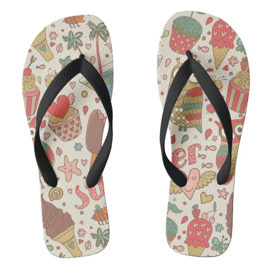 Summer Pattern met Ice Cream Teenslippers (Voetbed)