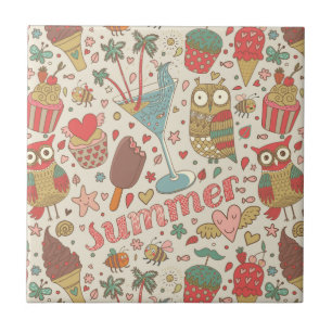 Summer Pattern met Ice Cream Tegeltje