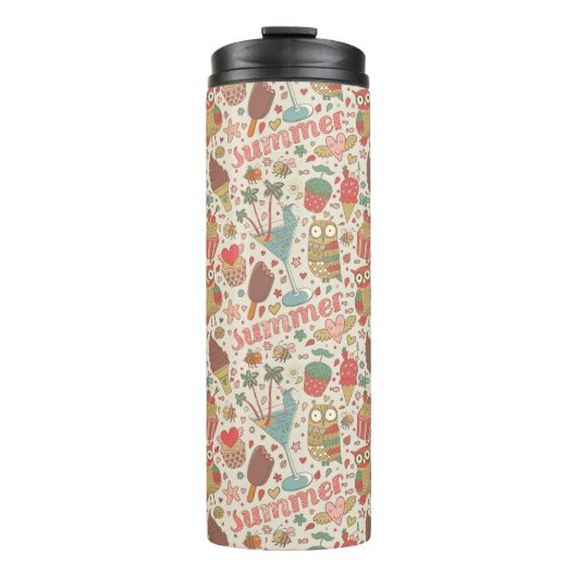 Summer Pattern met Ice Cream Thermosbeker (Voorkant)