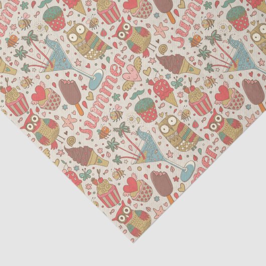 Summer Pattern met Ice Cream Tissuepapier (Detail)