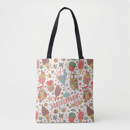 Summer Pattern met Ice Cream Tote Bag (Voorkant)