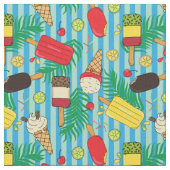Summer Pattern of Ice Creams and Fruit Slices Stof (Close Up)