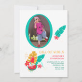 Summer Pattern Photo Birthday Invitation Kaart (Voorkant)