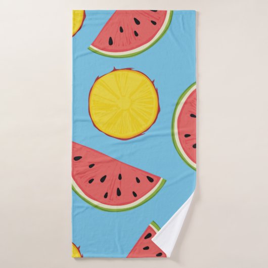 Summer pattern with pineapple and watermelonart, b badhanddoek (Badhanddoek)