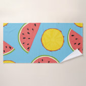 Summer pattern with pineapple and watermelonart, b badhanddoek (Badhanddoek)