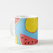Summer pattern with pineapple and watermelonart, b koffiemok (Voorkant links)
