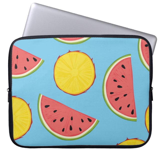 Summer pattern with pineapple and watermelonart, b laptop sleeve (Voorkant)