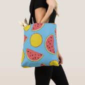 Summer pattern with pineapple and watermelonart, b tote bag (Dichtbij)