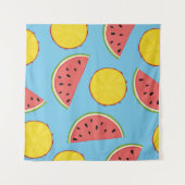 Summer pattern with pineapple and watermelonart, b wandkleed (Voorkant (horizontaal))