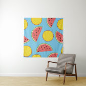 Summer pattern with pineapple and watermelonart, b wandkleed (In Situ (horizontaal))