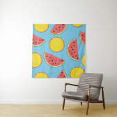 Summer pattern with pineapple and watermelonart, b wandkleed (In situ)