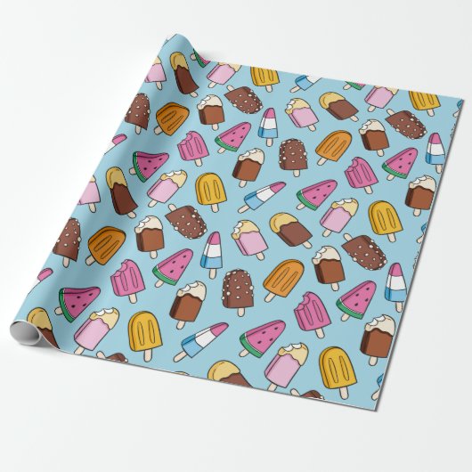 Summer Pattern Wrapping Paper Cadeaupapier (Uitgerold)