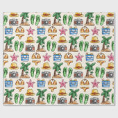 Summer Pattern Wrapping Paper Cadeaupapier (Vlak)
