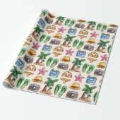 Summer Pattern Wrapping Paper Cadeaupapier (Uitgerold)
