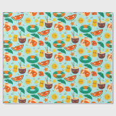 Summer Pattern Wrapping Paper Cadeaupapier (Vlak)