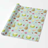 Summer Pattern Wrapping Paper Cadeaupapier (Uitgerold)
