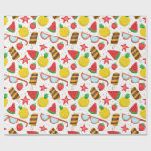 Summer Pattern Wrapping Paper Cadeaupapier (Vlak)