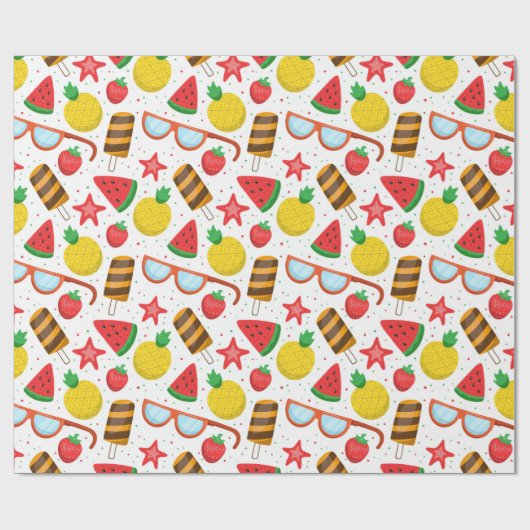 Summer Pattern Wrapping Paper Cadeaupapier (Vlak)