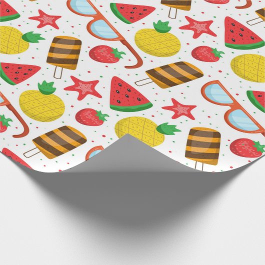Summer Pattern Wrapping Paper Cadeaupapier (Hoek)