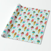 Summer Pattern Wrapping Paper Cadeaupapier (Uitgerold)