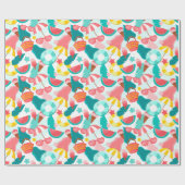 Summer Pattern Wrapping Paper Cadeaupapier (Vlak)
