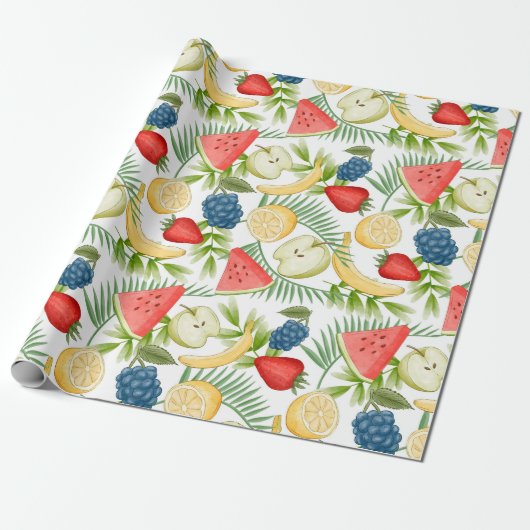 Summer Pattern Wrapping Paper Cadeaupapier (Uitgerold)