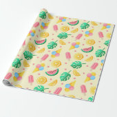 Summer Pattern Wrapping Paper Cadeaupapier (Uitgerold)