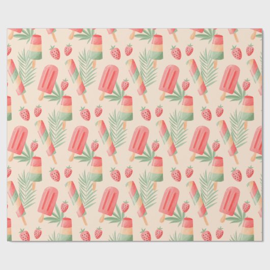 Summer Pattern Wrapping Paper Cadeaupapier (Vlak)