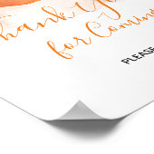 Summer Peach Bedankt voor uw komst Poster (Hoek)