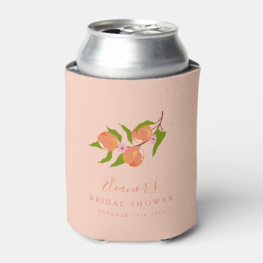 Summer Peach Fruit Boho Bridal Shower Favor Blikjeskoeler (Blikje Voorkant)