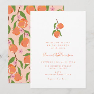 Summer  Peach Fruit Boho Vrijgezellenfeest Kaart