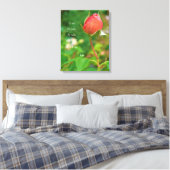 Summer Peach Roos Bud Rumi Quote Canvas Afdruk (Insitu (Slaapkamer))