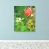Summer Peach Roos Bud Rumi Quote Canvas Afdruk (Insitu (Houten vloer))
