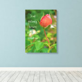 Summer Peach Roos Bud Rumi Quote Canvas Afdruk (Insitu (Houten vloer))