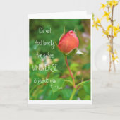 Summer Peach Roos Bud Rumi Quote Kaart (Gele Bloem)