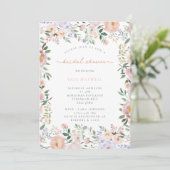 Summer Peach Terracotta Botanical Vrijgezellenfees Kaart (Staand voorkant)