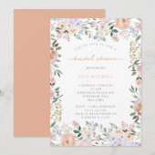 Summer Peach Terracotta Botanical Vrijgezellenfees Kaart (Voorkant / Achterkant)