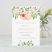 Summer Peaches Bridal Luncheon cards Kaart (Staand voorkant)
