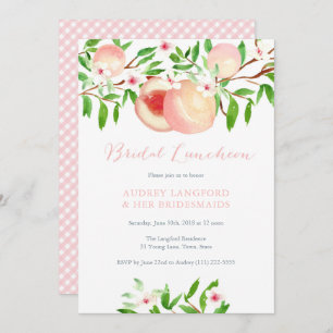 Summer Peaches Bridal Luncheon cards Kaart
