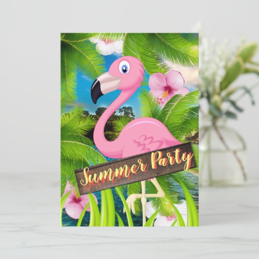 Summer Pelican Party Kaart (Staand voorkant)