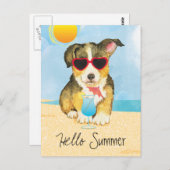 Summer Pembroke Welsh Corgi Briefkaart (Voorkant / Achterkant)