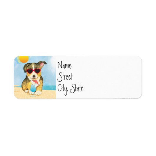 Summer Pembroke Welsh Corgi Etiket (Voorkant)