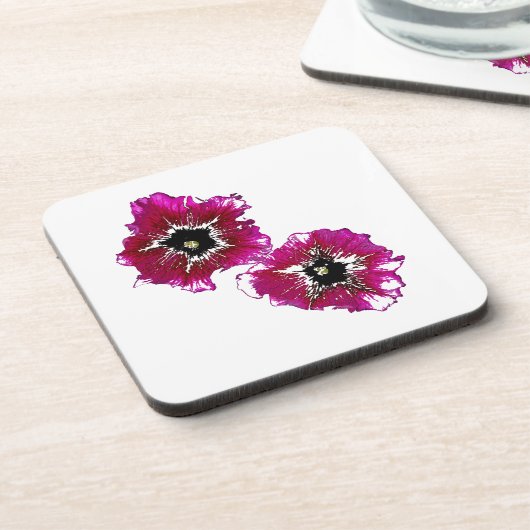 Summer Petunias Bier Onderzetter (Linkerzijde)