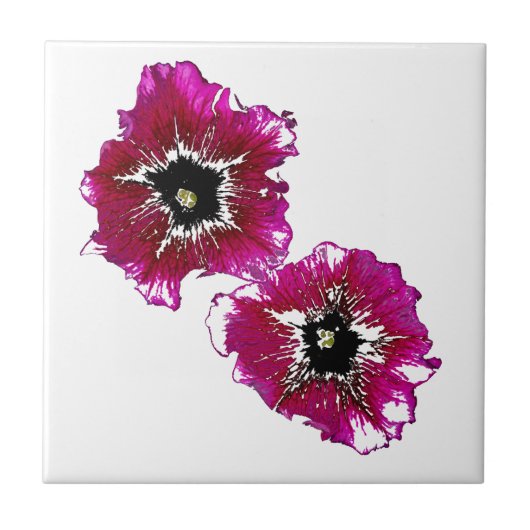 Summer Petunias Tegeltje (Voorkant)