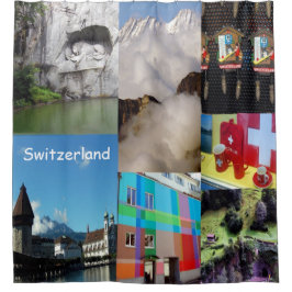 Summer Photo Collage of Switzerland Douchegordijn