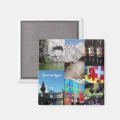 Summer Photo Collage of Switzerland Magneet (Voorkant / Achterkant)